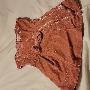 Pink crushed velvet toddler dress